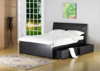 Texas Faux Leather Bed 4 Drawer
