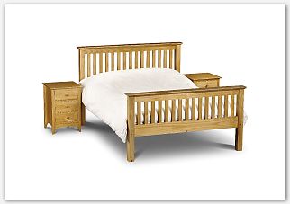 Barcelona Bed High Foot End Pine/White - Wooden Beds