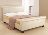 Aurora Cream Faux Leather Bedstead