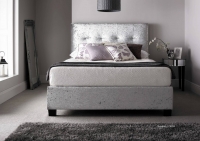 Kaydian Walkworth Ottoman in Crushed Silver Velvet