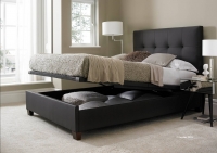 Kaydian Walkworth Ottoman Bed in Brown Leather