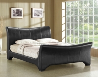 Wave faux leather bed