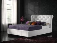 Kaydian Opera Leather Bedstead White