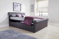 GFW Carolina Faux Leather Ottoman Sleigh Bed