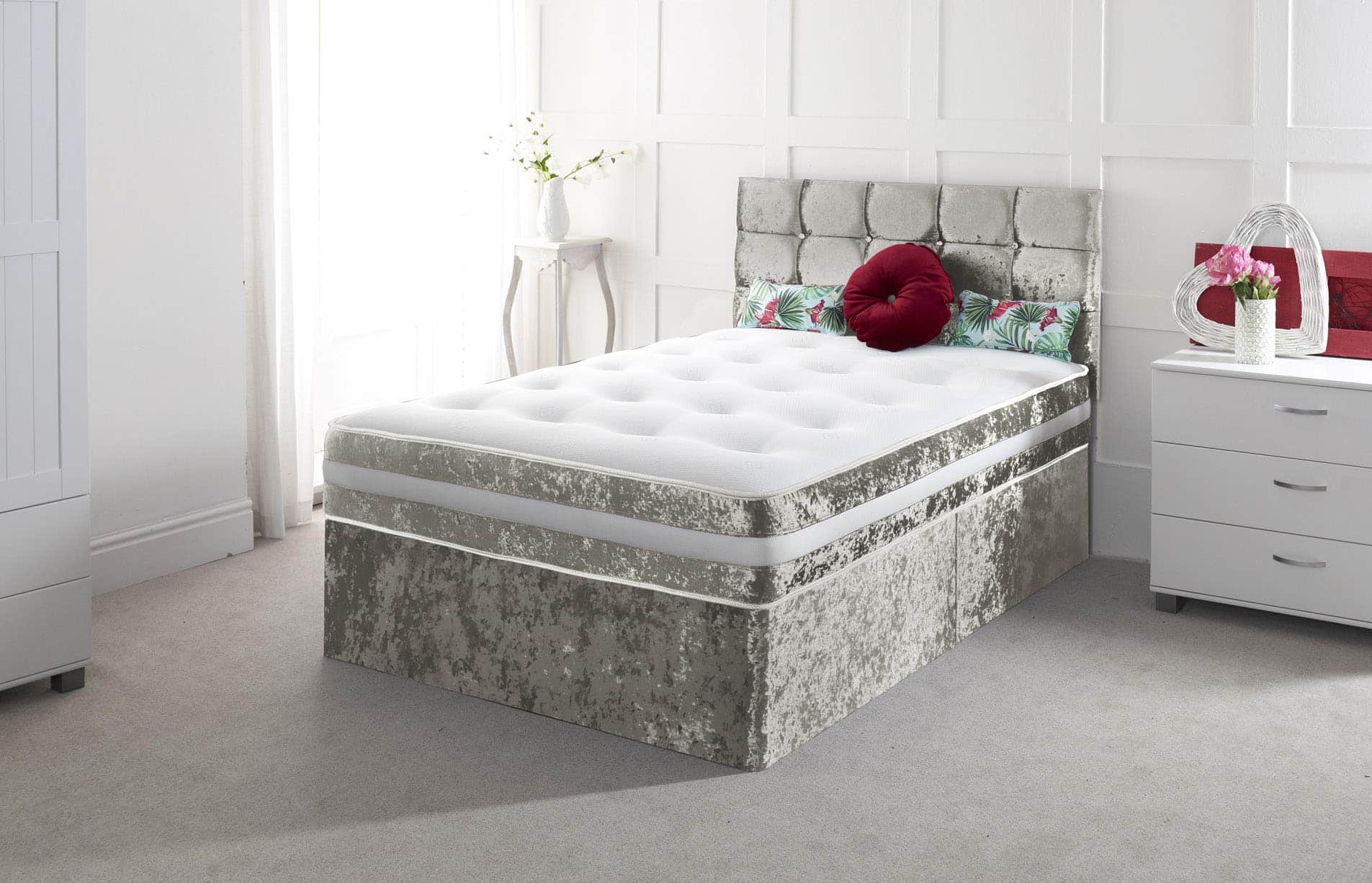 Comfy Deluxe LTD Crushed Velvet Single Bed