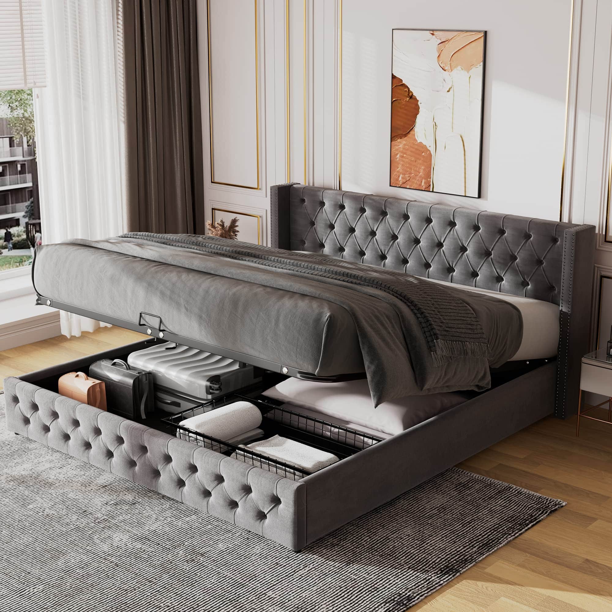 ADIBY Ottoman Storage Bed