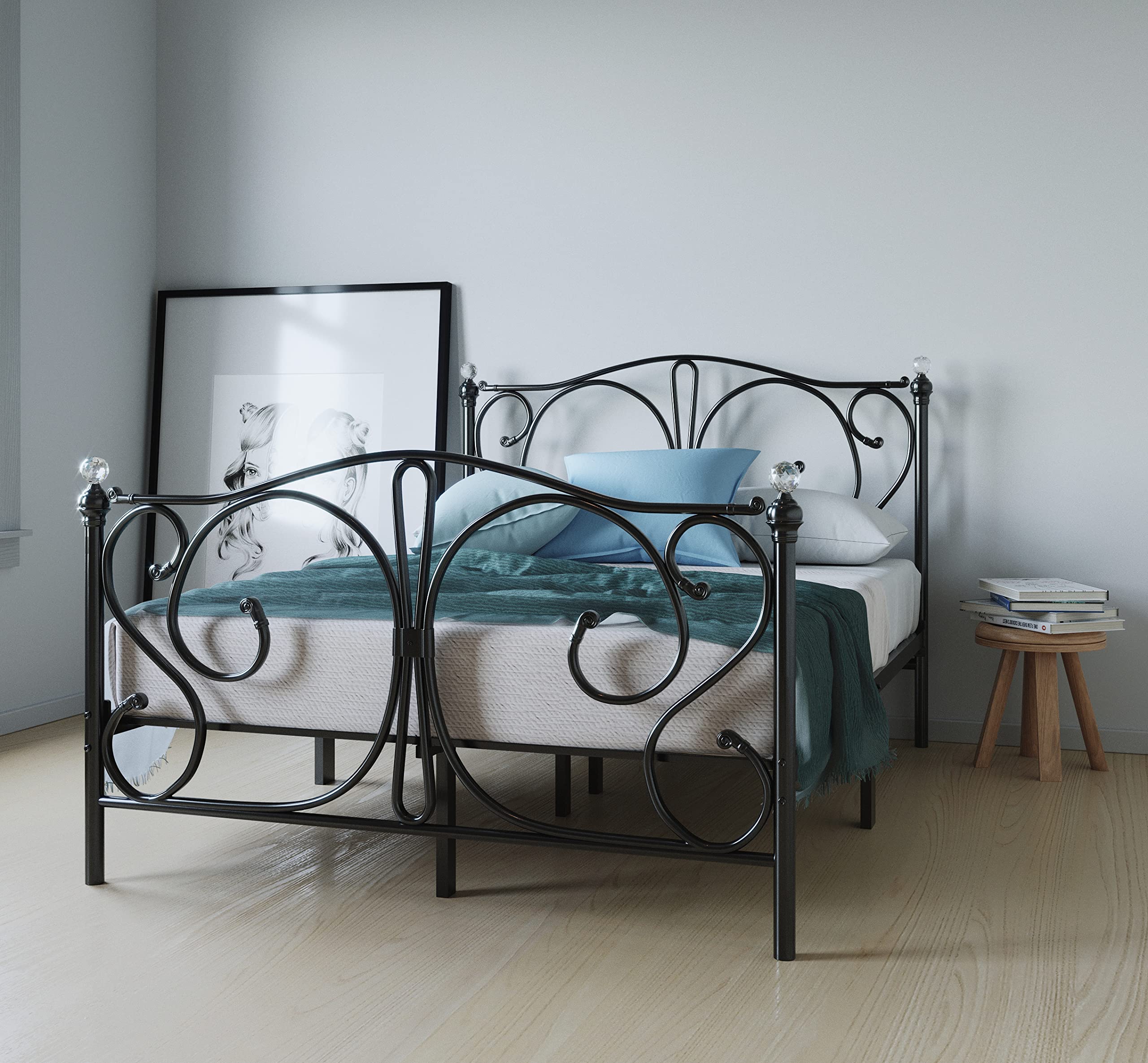 FurnitureFul Metal Bed